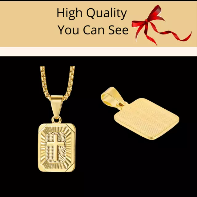 Womens Mens 18k Gold Filled A-Z Initial Necklace Letter Pendant Box Chain Unisex 3