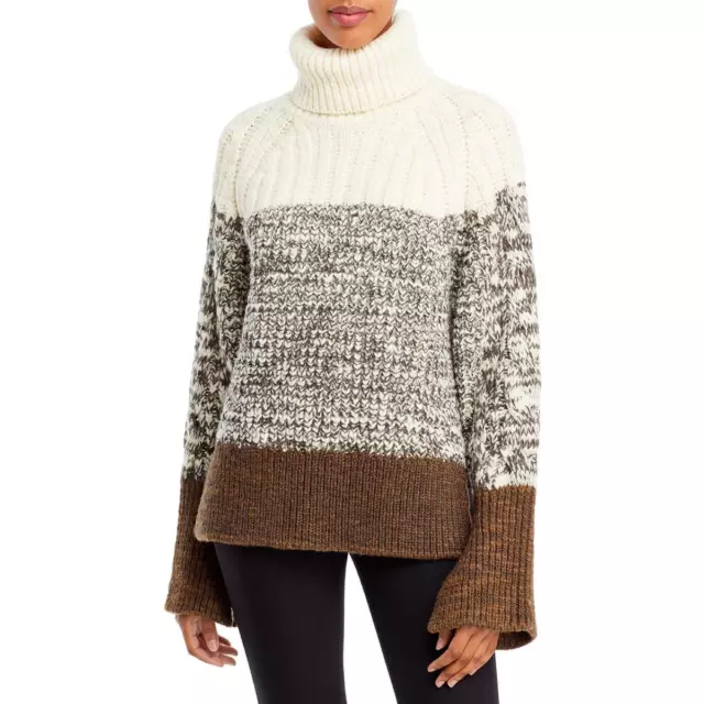 3.1 Phillip Lim Womens Brown Wool Knit Turtleneck Sweater Top BHFO 3381