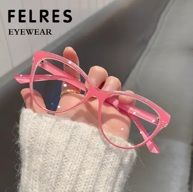 Women Cat Eye Anti Blue Light Eyeglasses Clear Lens Retro Glasses Frames New