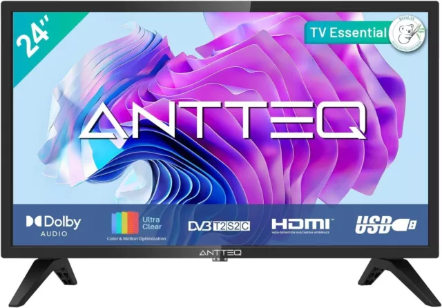 télévision 24 Pouces (TV 60 cm),Triple Tuner Antteq AB24F1D télé écran salon