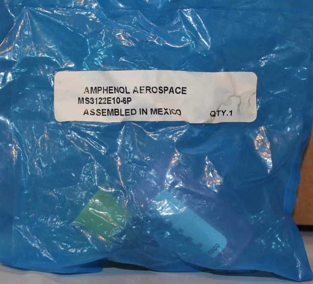 Amphenol MS3122E10-6P Circular 6Pos MIL Spec Connector & M39029/31-240 Contacts