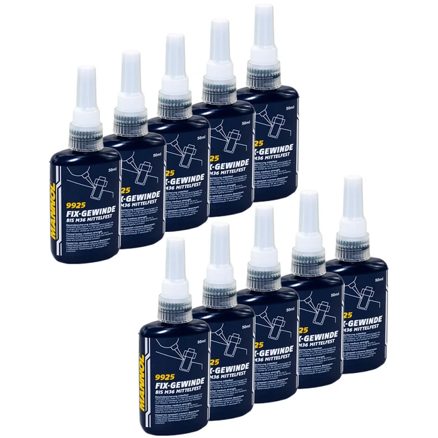 Vis de Blocage 10x 50 ML Mannol Fil de Résistance Moyenne Visser Adhésif Hélice