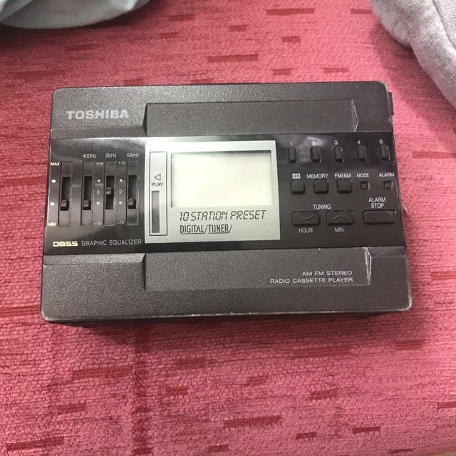 VINTAGE TOSHIBA KT-4529 Radio AM/FM Portable Personal Cassette player ...