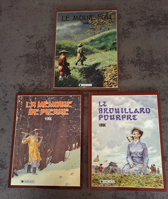 Lot de 3 bandes dessinées EO de VINK dédicacées nominatives DARGAUD 1984 - 1987