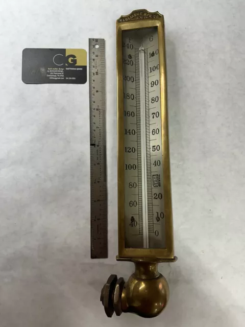 Vintage Tagliabue Mfg. Brass Industrial Tank Thermometer  Steampunk