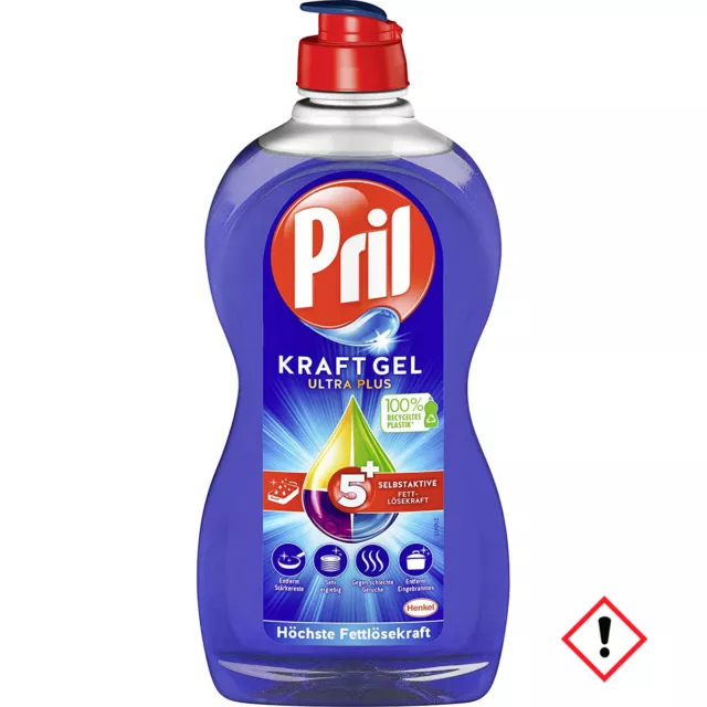 Pril Kraft Gel Ultra Plus entfernt Fett Stark Eingebranntes 450ml