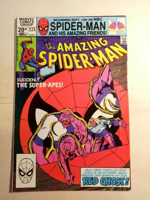 The Amazing Spider-Man #223 (April 1982) Pence Variant Red Ghost Marvel Comics