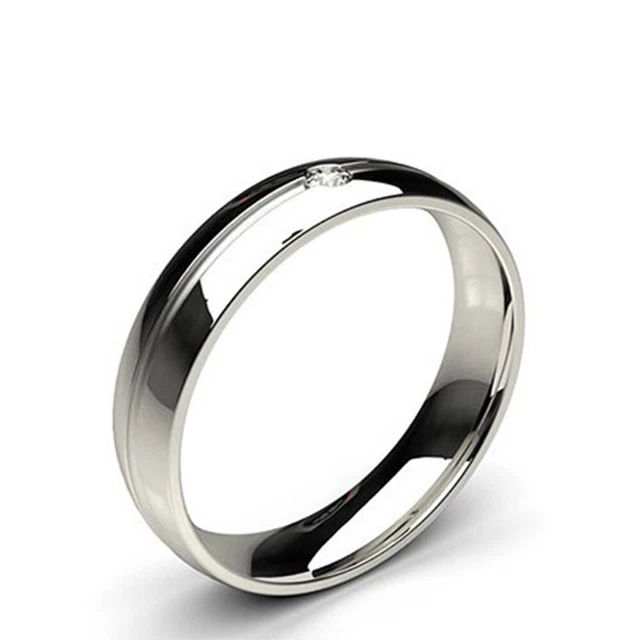 Bague De Fiançailles Pour Hommes En Diamant Simulé 2 Ct - Or Jaune, Argent Sterling, Taille Sur Mesure