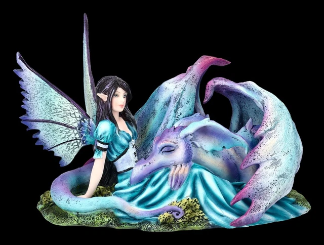 Figurine Elfes – Lumiel Avec Drache – Drachenelfe – Statue Fantaisie Déco