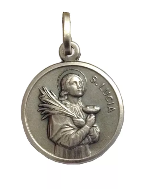 925 Sterling Silber Medaille Von Heilig Lucia