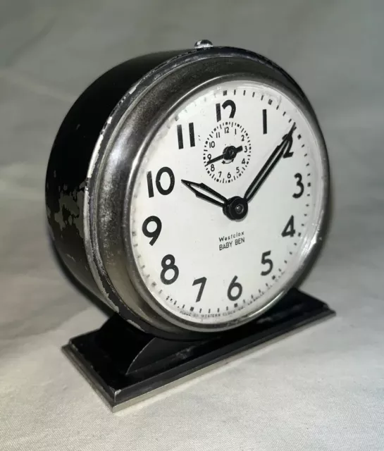 Antique Black Westclox Baby Ben Style 4 (1934-39) Alarm Clock-Working