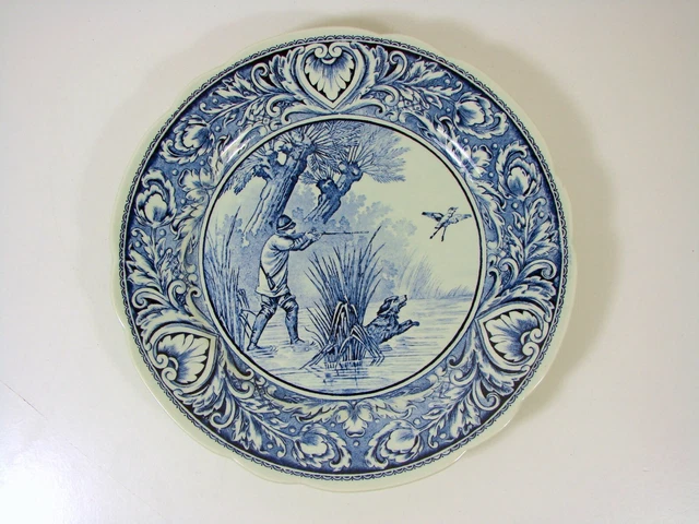 Lot De 4 Assiettes Murales Rondes En Céramique, Déco Chien Retriever Signées Marye-Kelley, état Neuf