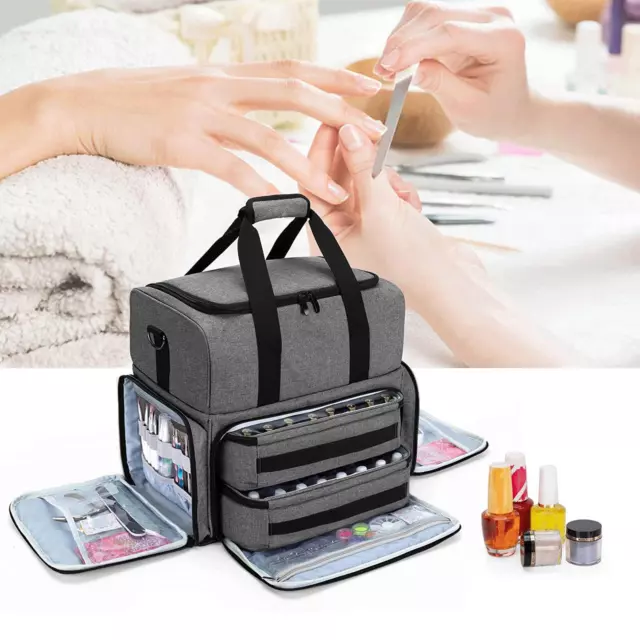 Organisateur de vernis à ongles avec poignée pouvant contenir 80 bouteilles