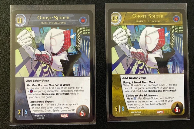 2020 Marvel VS System Ghost Spider Base & Gold 2 Card Lot