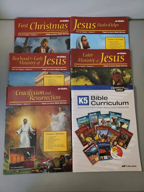 LOT OF 6 A Beka Book Christ Jesus Bible Flash A Card Series 1 5 lot-of-6-a-beka-book-christ-jesus-bible-flash-a-card-series-1-5