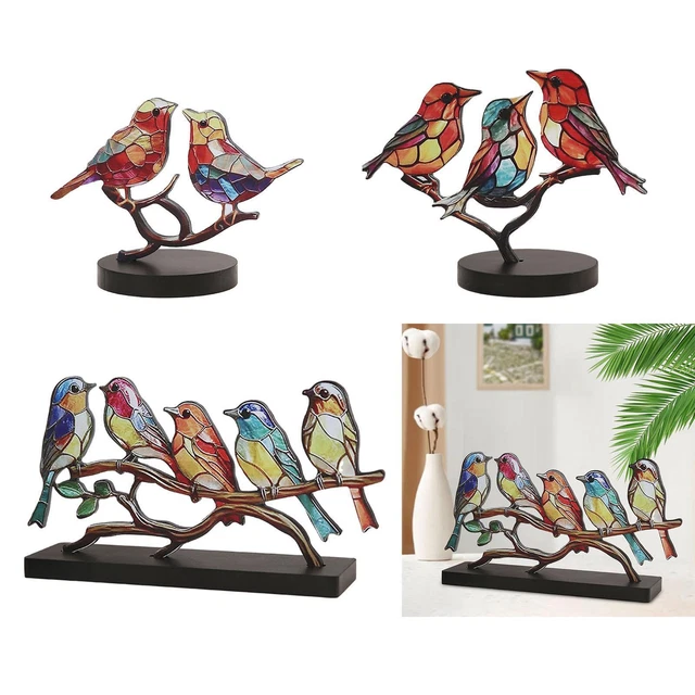 Statue Oiseau Rouge-gorge Réaliste – Figurine PVC Colorée, Déco De Bureau, Maison Ou Hôtel