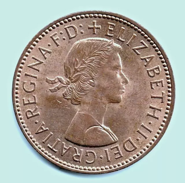 1967 HALFPENNY of ELIZABETH II. Uncirculated with mint lustre