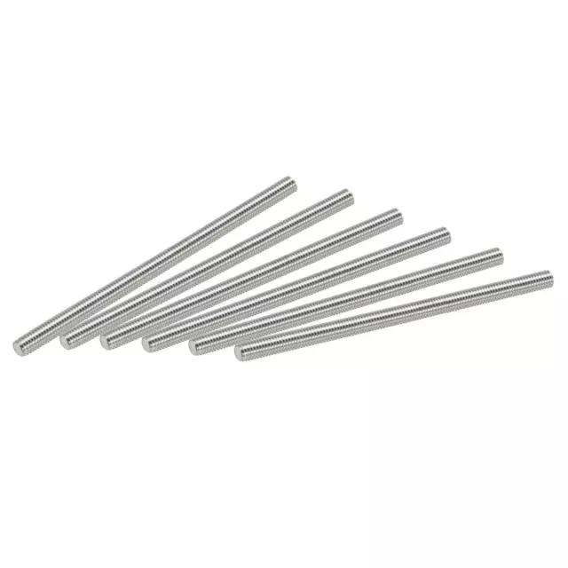 6Pcs M5 x 90mm Fileté Tige 304 Acier Inox Droite Filetage,M5-0.8 Filetage Pas