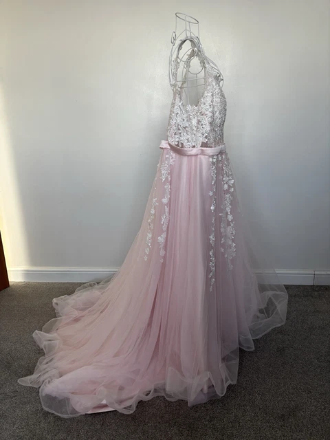 HEBEOS BLUSH PINK Sweetheart Neckline Wedding Dress With Sweep Train 68.30  - PicClick UK