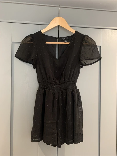 Tuta in chiffon nero New Look per ragazze età 10 nuova senza etichette