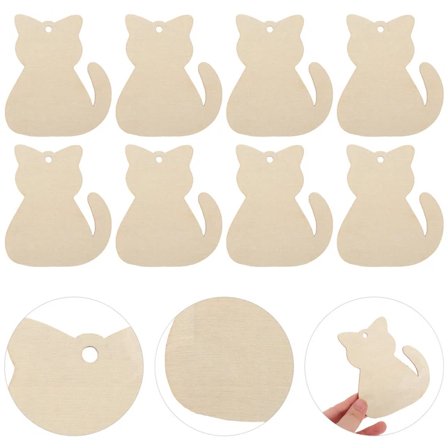 40 Pcs DIY Wooden Slices Animal Cutouts Pet Child Label Household