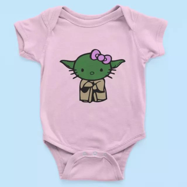 Bio Baumwolle Babystrampler für Star Wars Fans Baby Yoda Hello Kitty