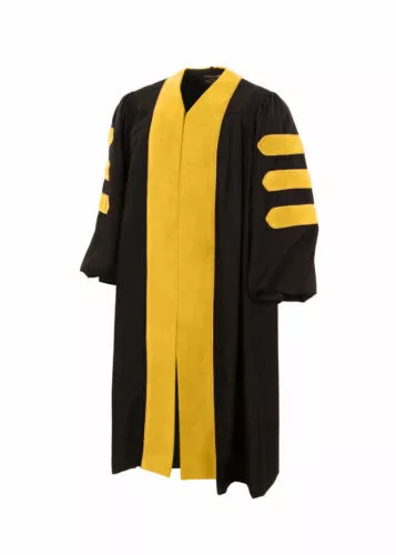 Deluxe Doctoral Graduation Gown Only PHD Velvet Gown with Gold Piping/ 3