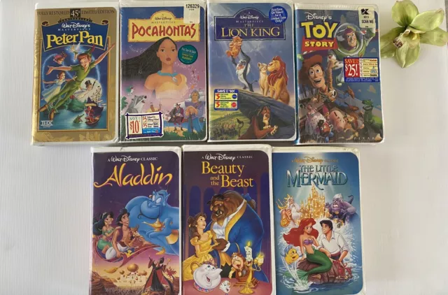 VINTAGE LOT 7 Collectible 90s Walt Disney Movies VHS Little Mermaid ...