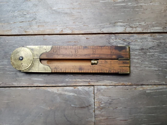 Antique Protractor Ruler VINTAGE LUFKIN NO. 863L Boxwood 24
