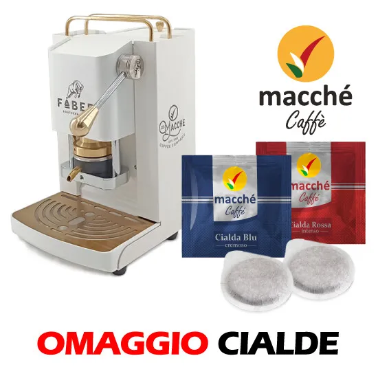 Faber Coffee PROWHITEBASOTT Macchina del Caffè Pro Mini Deluxe Cialde 44 mm  Pure White Ottone 1