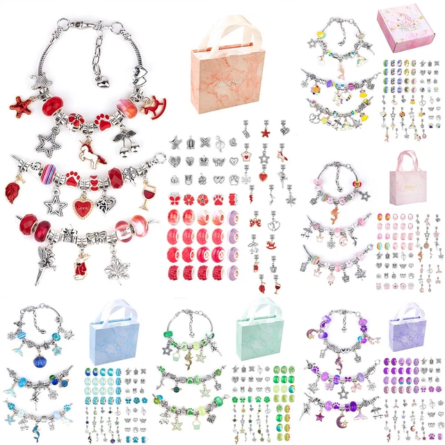 Totalmente Nuevo Kit de Fabricación de Pulsera ABS Cadenas HAZLO TÚ MISMO Dije Pulseras Para Niñas Regalo