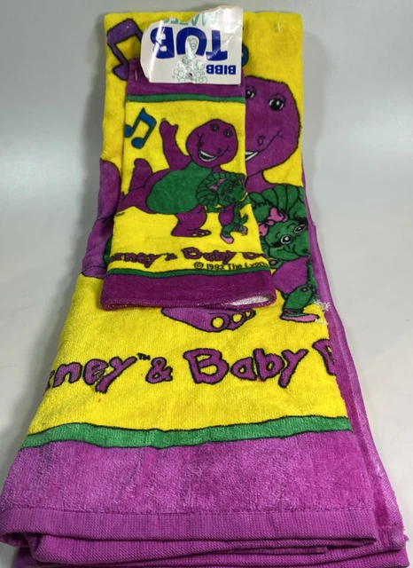 VINTAGE BARNEY & Baby Bop Towel Set, Nwt, 90S | Bath Towel + Wash Cloth ...