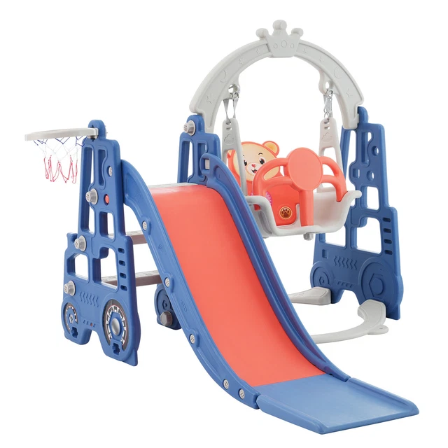 4 in 1 Children's Swings and Slides Set Climbing Toys Playset for Kids Toddlers