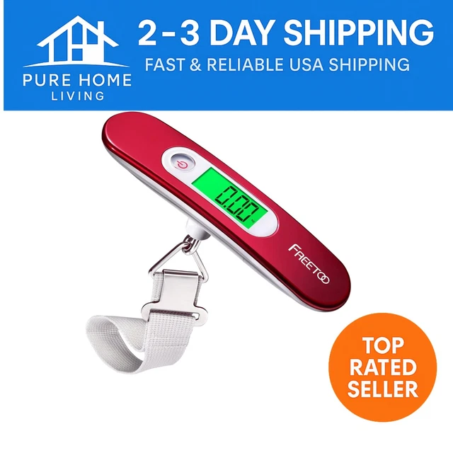 Digital Luggage Scale 2-Pack - Fosmon Stainless Steel Hanging Weight Scale With Backlight