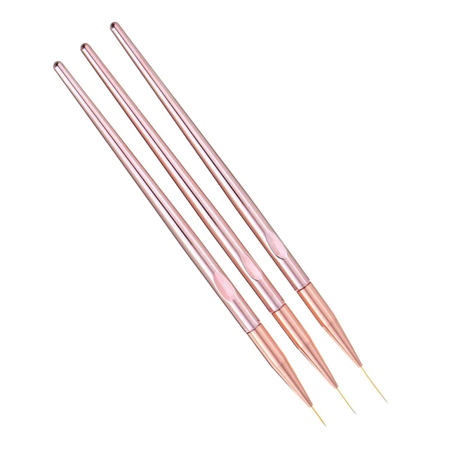 3 pezzi pennelli per pittura polacca liner pennelli per disegno floreale a