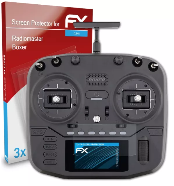 atFoliX 3x Protecteur d'écran pour Radiomaster Boxer clair