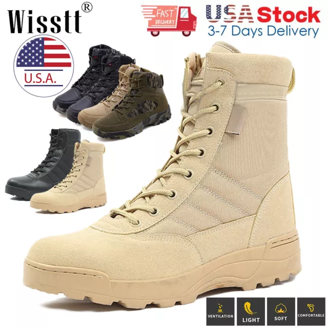 MENS TACTICAL MILITARY SWAT Combat Boots Forced Entry Duty Work Zip ...