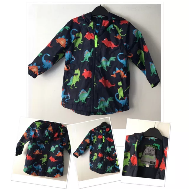 F&F Baby boys navy multi dinosaur Raincoat Jacket 12-18 Months