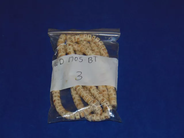 Hand Carved Etched White Wood Bead Strings 16 Inch Lot of 3 NOS