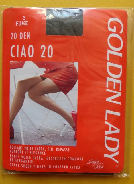 § collant neuf GOLDEN LADY CIAO 20 taille 3 couleur fumé