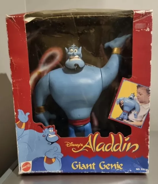 New Rare Vintage Mattel 1992 Aladdin Giant Genie Disney 12" Action Figure #5325 2