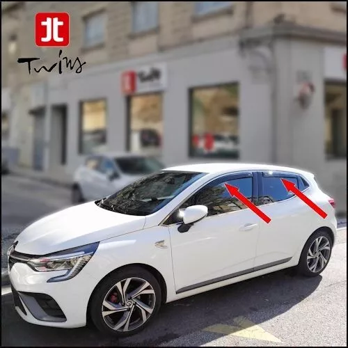 Set 4 Déflecteurs de vent pluie air teintées Renault Clio V 5 depuis 2019