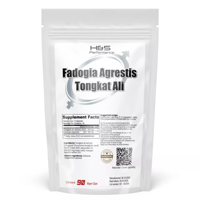 Long Jack TongkaAli + Fadogia Agrestis - 1000mg - 90 Vegane Kapseln - testo