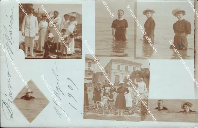 ca385  cartolina fotografica diano marina provincia di imperia liguria 1909