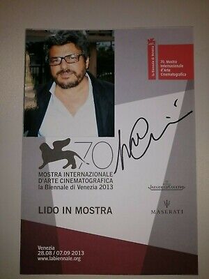 SALVO CUCCIA AUTOGRAFO ORIGINALE su LOCANDINA 14 x 24 cm SIGNED REGISTA CINEMA 