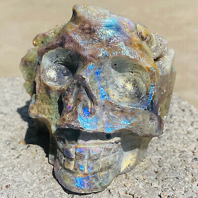 431G Natural sphalerite carved skull Crystal Skull energy healing.
