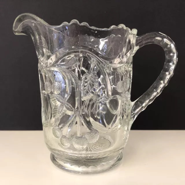 Vintage Crown Crystal Glass Co. Fruit Series no.461  'Apples'  Clear 1 Pint Jug