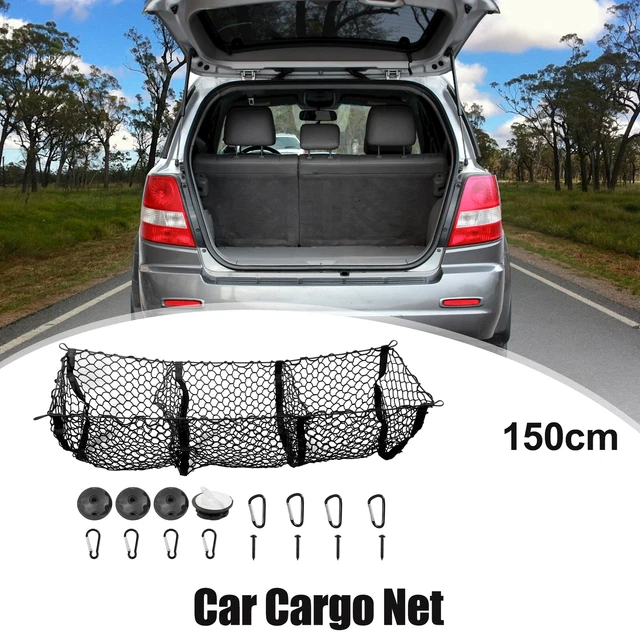 1 Set Envelope Style Car Mesh Rear Cargo Net 4 x Big Hook 4 x Small Hook 59"