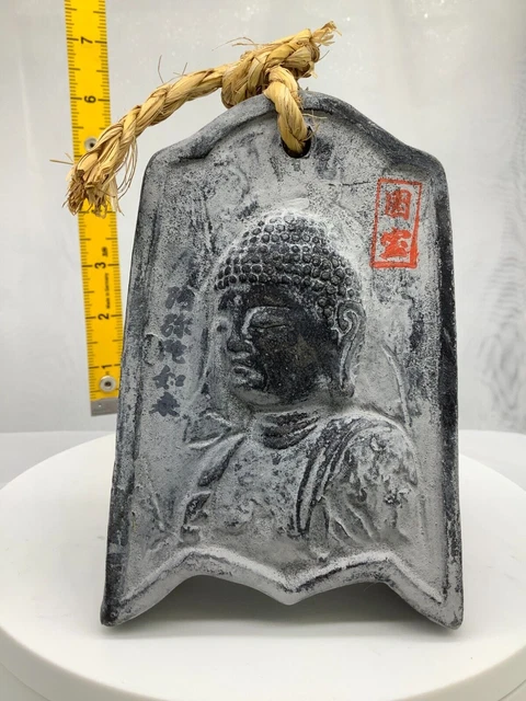 Japanese Clay Bell Pottery Dorei Asian Antiques Amida Nyorai 9.4x5.8x14cm