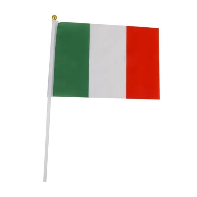 Italian Flag Hand Waving Set - 12pcs 8x5 Crafts for Table Desk Display